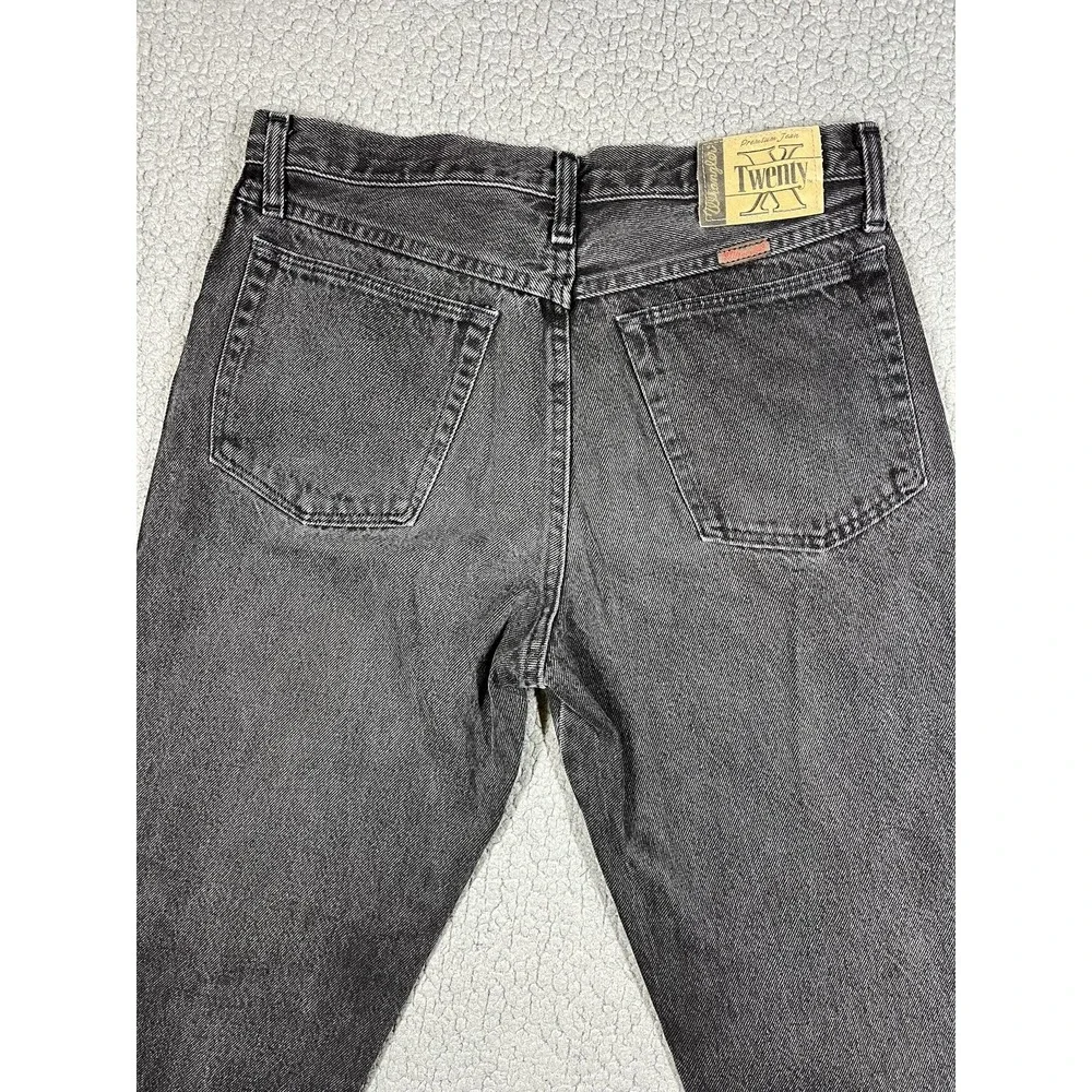 Wrangler Twenty X Jeans Mens 32‎ Black Tapered Made USA Denim Logo Western